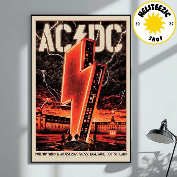ACDC PWR Up Tour 2025 Tonight Poster At The Messegelande Karlsruhe Deutschland In Rheinstetten Germany On August 17 2025 Home Decor Poster Canvas