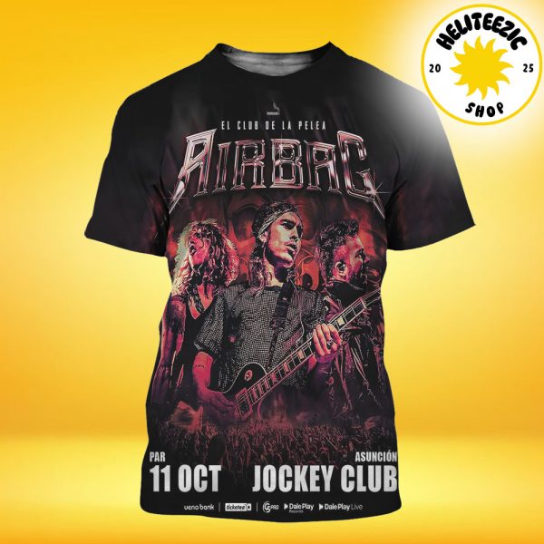 Airbag Band El Club De La Pelea Event Poster At Jockey Club In Asuncion Paraguay On October 11 2025 All Over Print Shirt