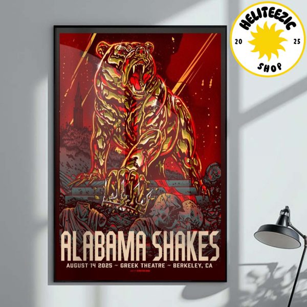 Alabama Shakes Event Poster At Greek Theatre In Berkeley CA On August 14 2025 Home Decor Poster Canvas