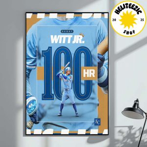 Bobby Witt Jr Kansas City Royals Reach 100 HR MLB 2025 Home Decor Poster Canvas