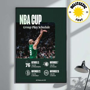 Boston Celtics 2025 Emirates NBA Cup Schedule Home Decor Poster Canvas