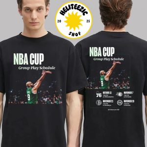 Boston Celtics 2025 Emirates NBA Cup Schedule Two Sided Unisex T-Shirt