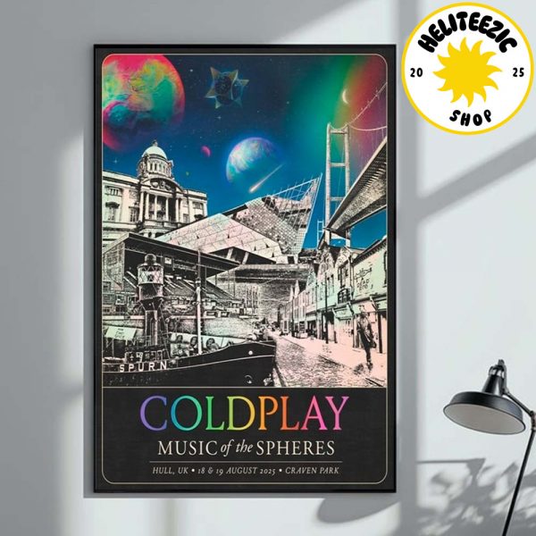 Coldplay Music Of The Spheres World Tour 2025 Merch Poster At Craven Park In Hull UK On August 18 And 19 2025 Home Decor Poster Canvas