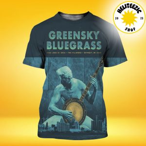 Greensky Bluegrass Event Poster In Detroit MI At The Fillmore On August 21 2025 All Over Print Shirt