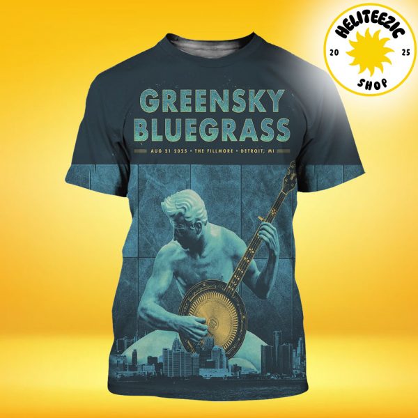 Greensky Bluegrass Event Poster In Detroit MI At The Fillmore On August 21 2025 All Over Print Shirt