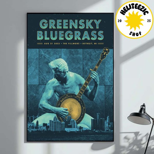 Greensky Bluegrass Event Poster In Detroit MI At The Fillmore On August 21 2025 Home Decor Poster Canvas