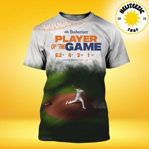 Hunter Brown Houston Astros Player Of The Game Reach 6,2IP 4K 3BB 1ER MLB 2025 All Over Print Shirt