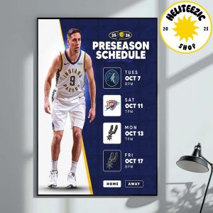 Indiana Pacers 2025 Emirates NBA Cup Schedule Home Decor Poster Canvas