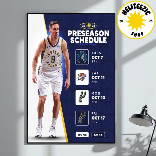 Indiana Pacers 2025 Emirates NBA Cup Schedule Home Decor Poster Canvas