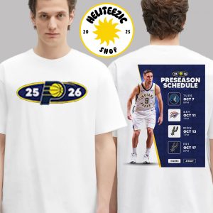 Indiana Pacers 2025 Emirates NBA Cup Schedule Two Sided Unisex T-Shirt