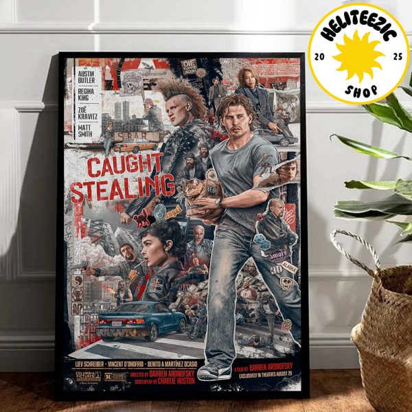 New Poster For Caught Stealing Exclusively In Theatres August 29 2025 Home Decor Poster Canvas