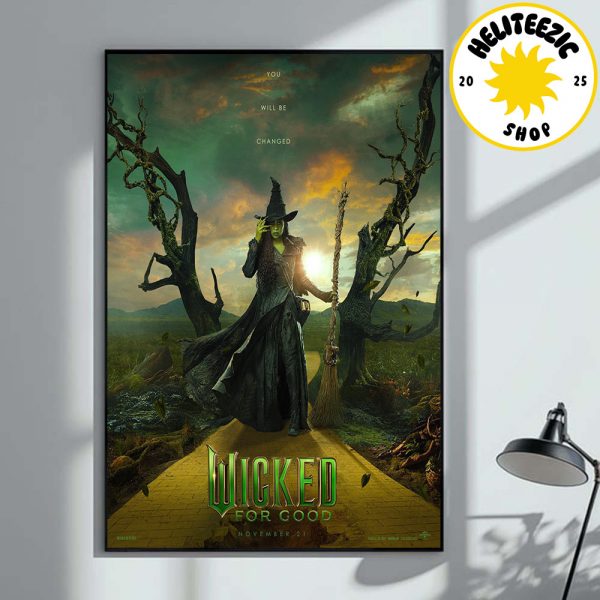 New Poster For Wicked For Good You Will Be Changed Character Cynthia Erivo As Elphaba Only In Theater November 21 2025 Home Decor Poster Canvas