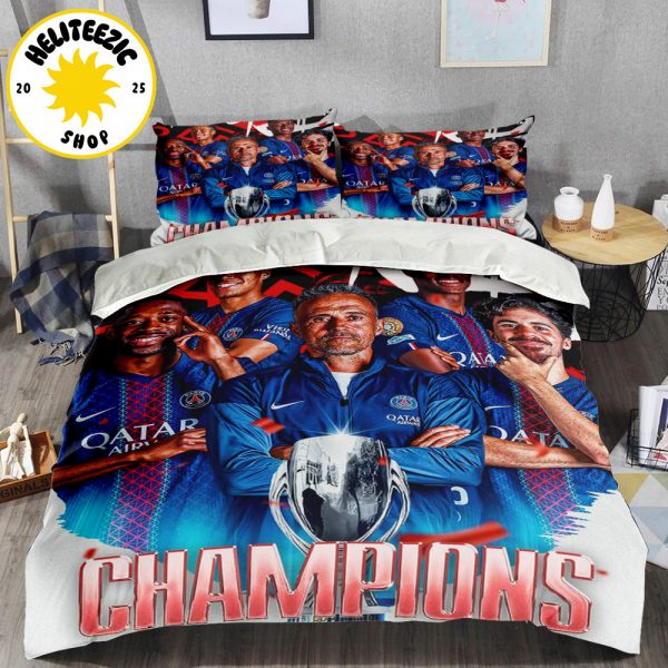 Paris Saint Germain PSG Are The UEFA Super Cup 2025 Champions Bedding Set