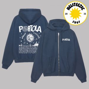 Portola Music Festival 2025 Merch Portola Sun Lineup In San Francisco CA At Pier 80 On September 20 And 21 2025 Unisex Zip Hoodie