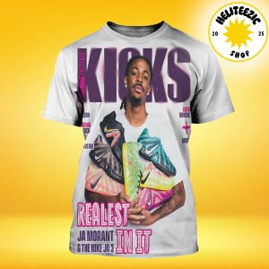 Slam Kicks Cover Poster Realest In It Ja Morant And the Nike JA 3 All Over Print Shirt