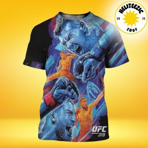 UFC 319 Artist Series Poster Dricus Du Plessis Vs Khamzat Chimaev In Chicago At United Center On August 17 2025 All Over Print Shirt