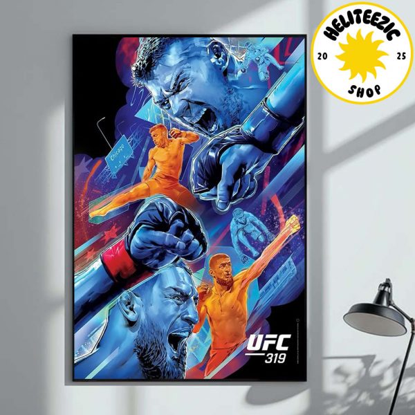 UFC 319 Artist Series Poster Dricus Du Plessis Vs Khamzat Chimaev In Chicago At United Center On August 17 2025 Home Decor Poster Canvas